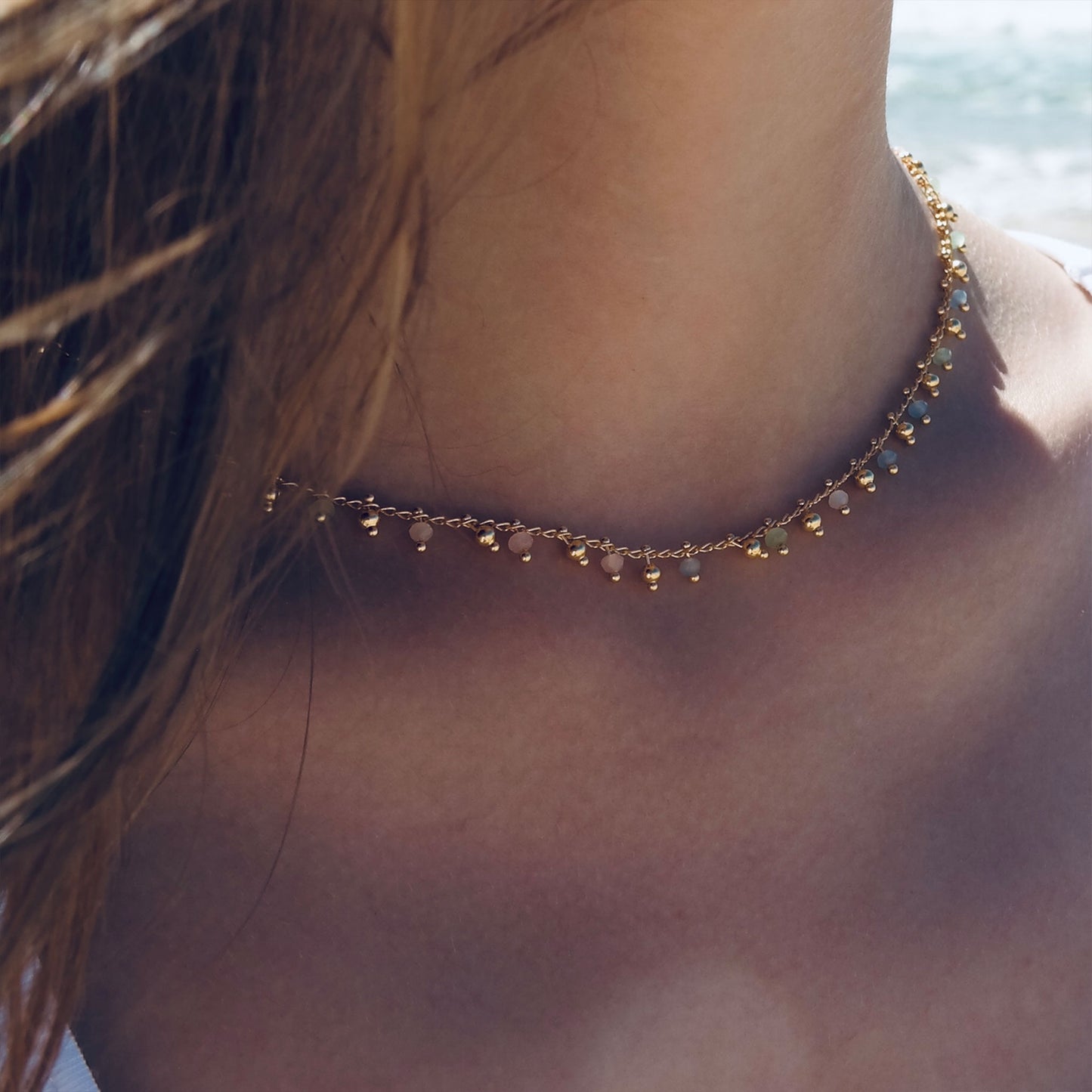 The Lola Necklace - Natural Coloured Beaded Necklace
