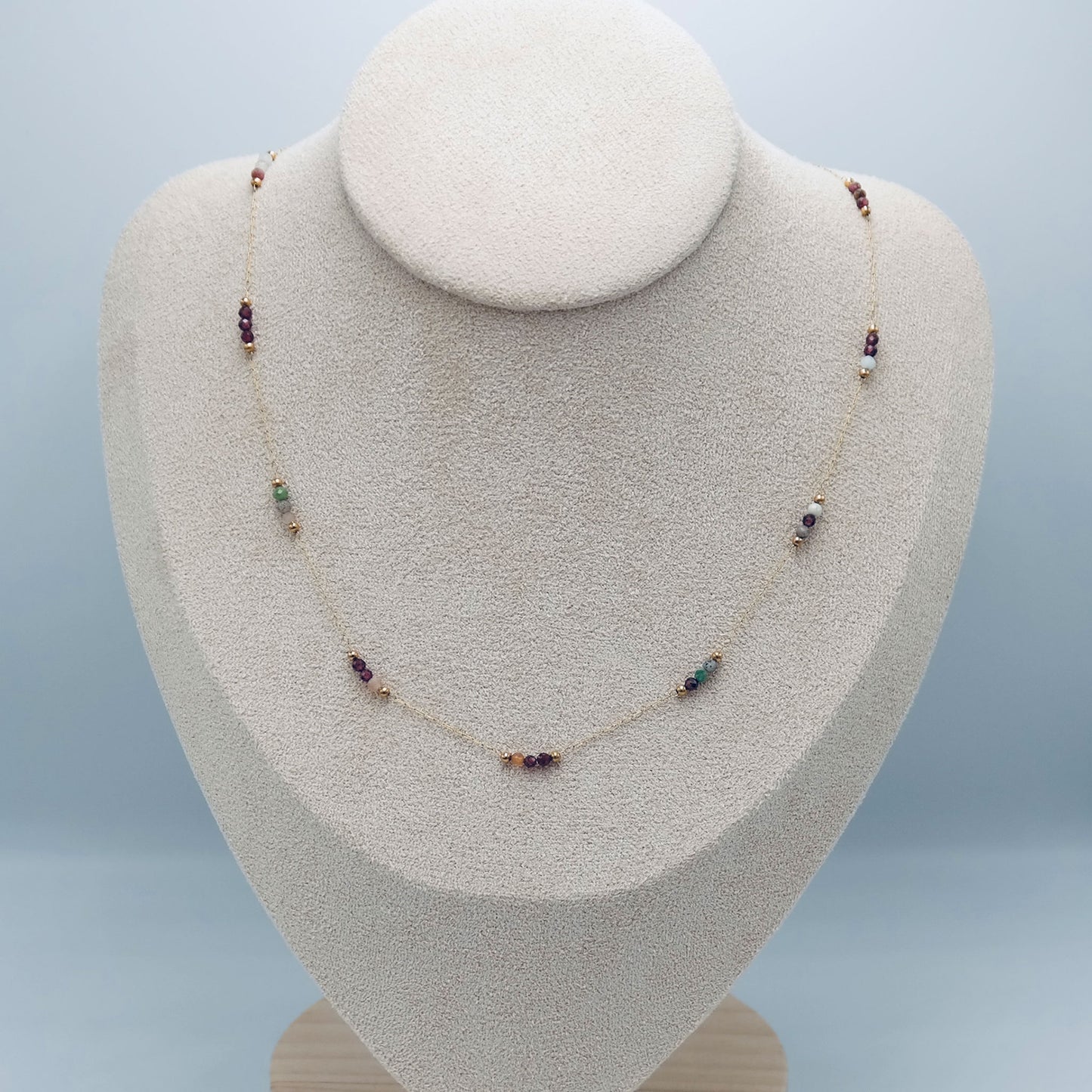 Minimalistic Beaded Perfume Chain - Natural Colours