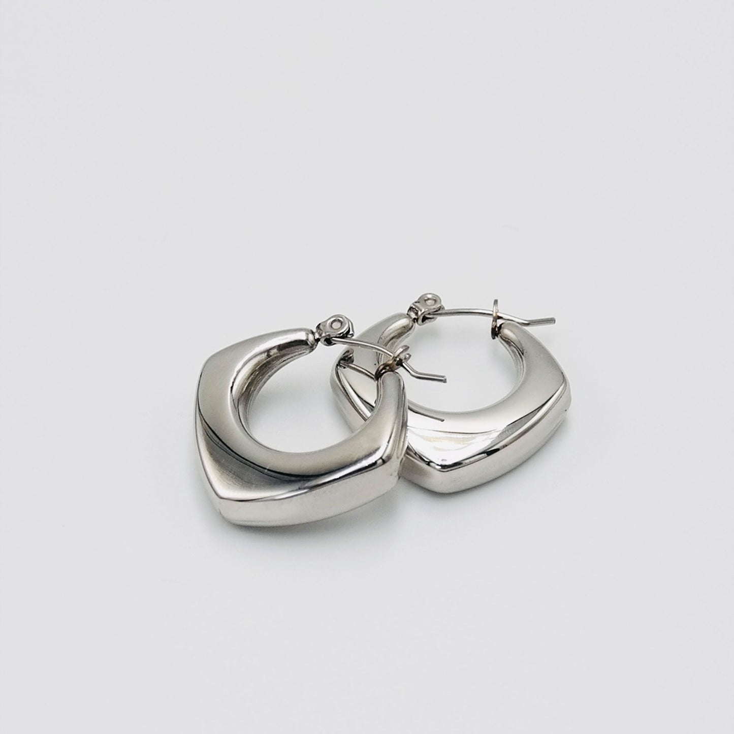 Geometric Small Hoop Silver - Water/Tarnish Resistant