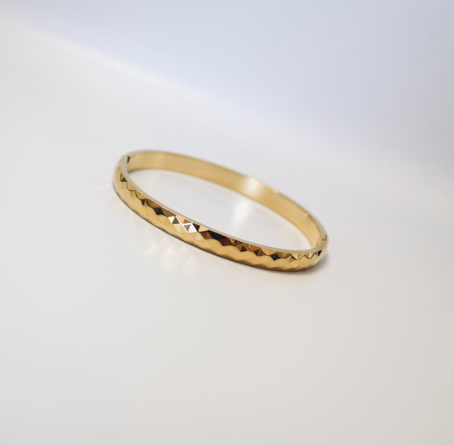 Stackable Bangle - Hammered Look - Water and Tarnish Proof - Gold