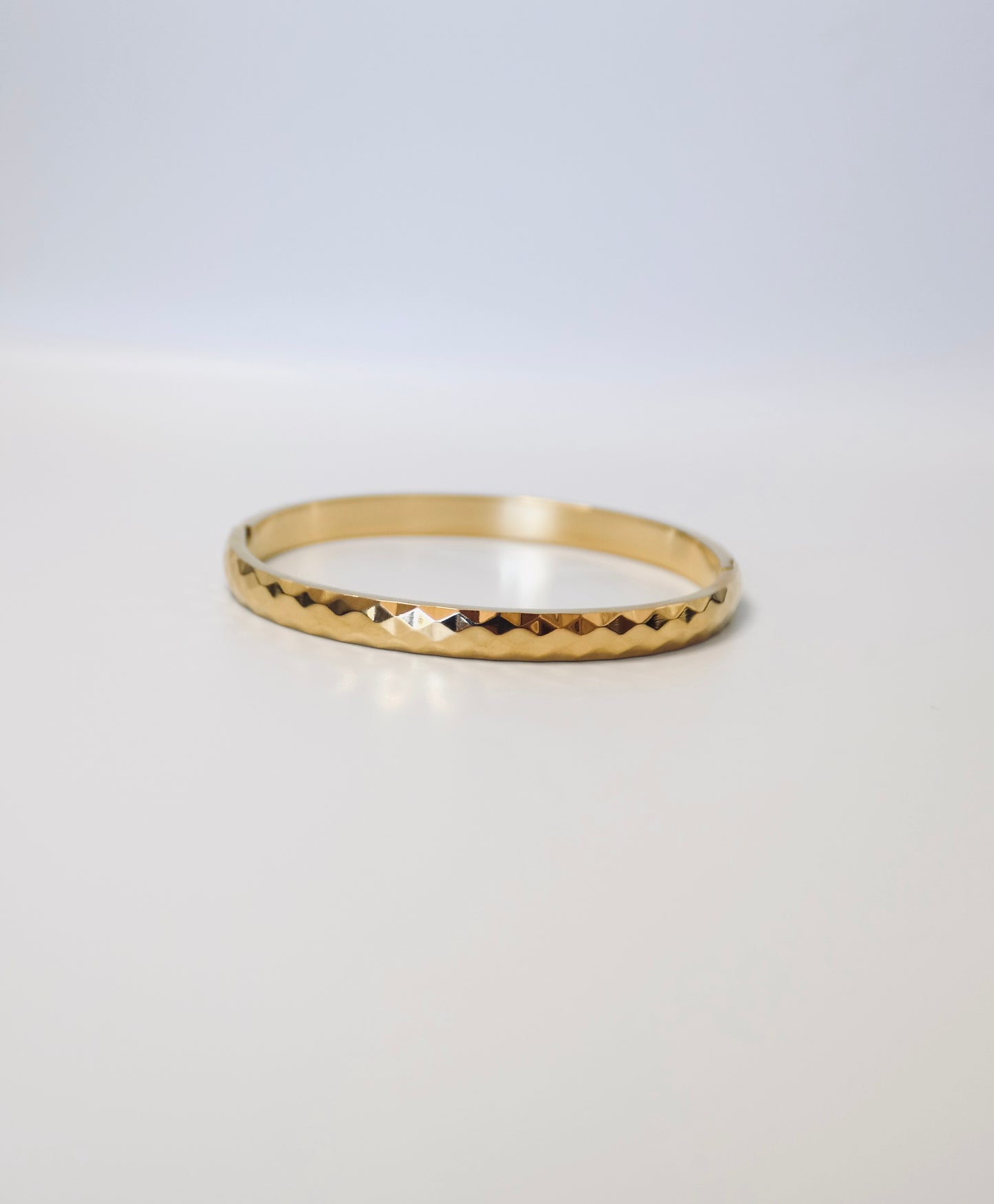 Stackable Bangle - Hammered Look - Water and Tarnish Proof - Gold