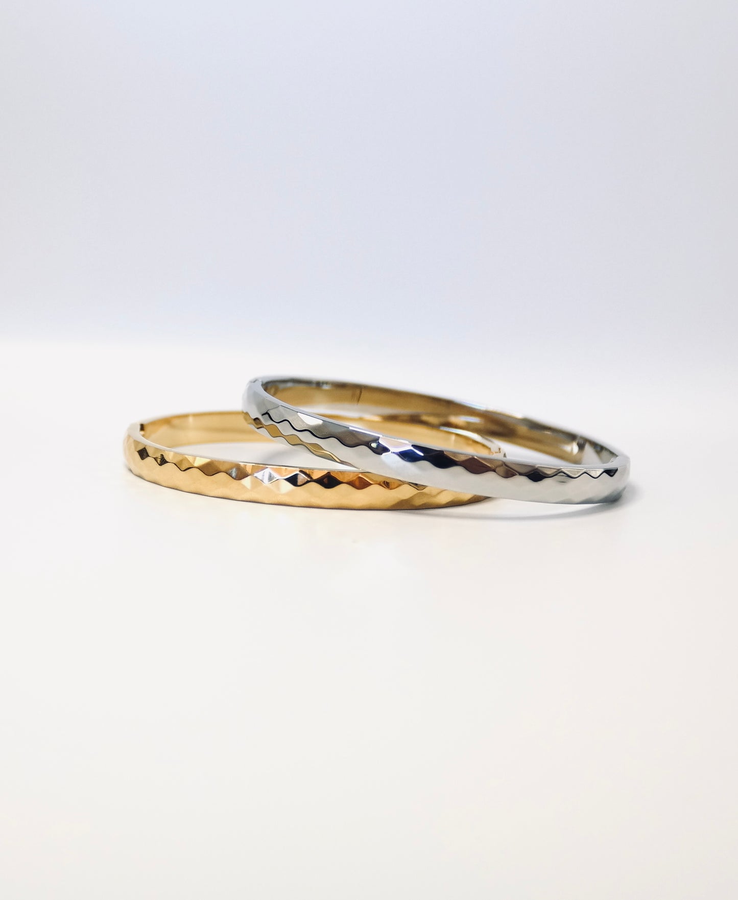 Stackable Bangle - Hammered Look - Water and Tarnish Proof - Gold