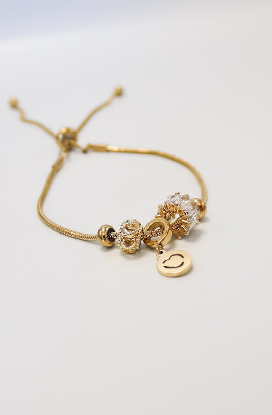 Adjustable Bracelet With Pendants -  Water and Tarnish Resistant