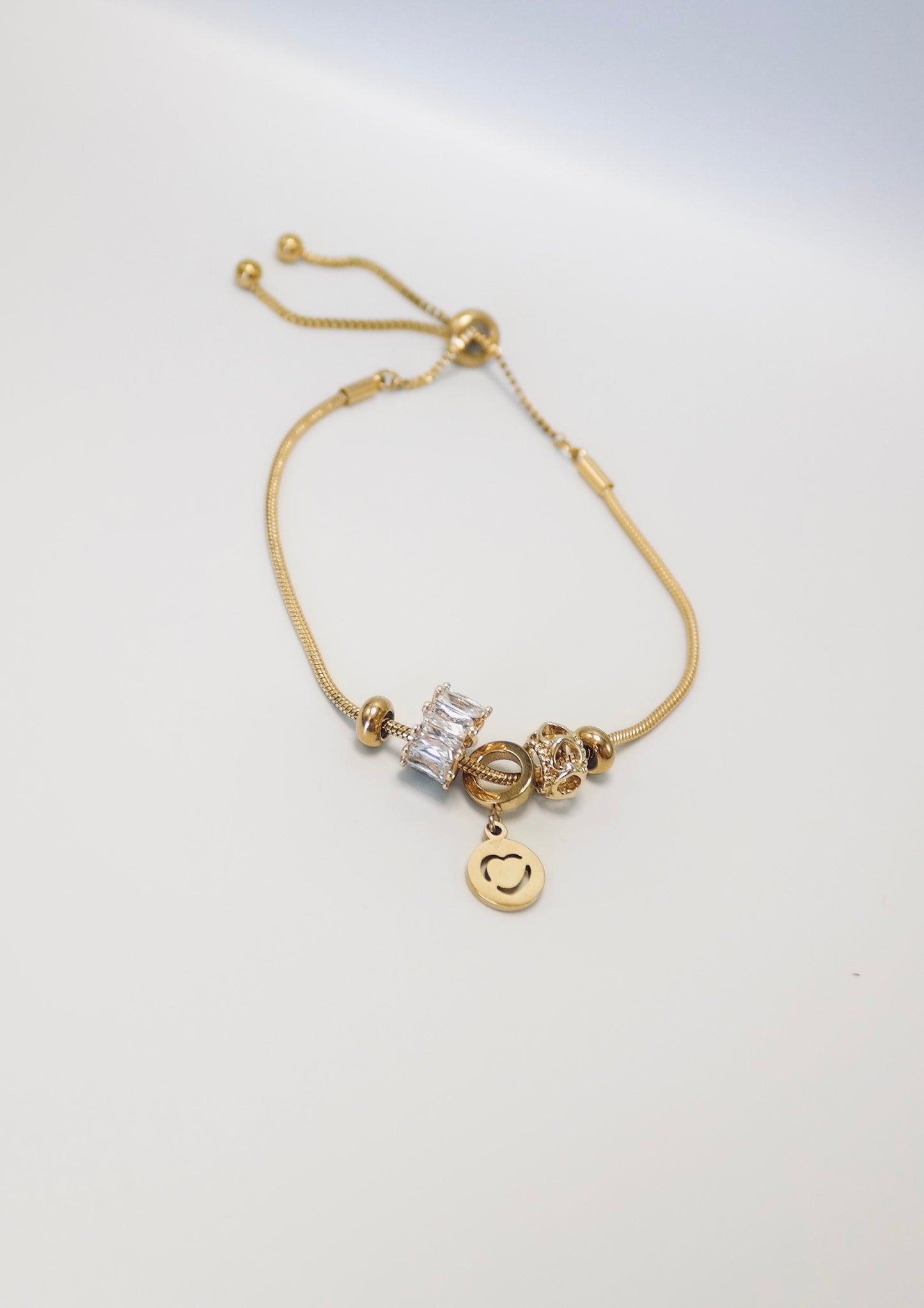 Adjustable Bracelet With Pendants -  Water and Tarnish Resistant