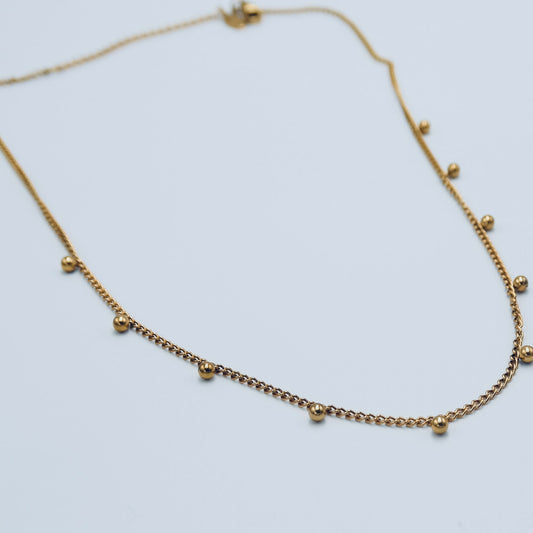 Bobble Necklace Gold- Water and Tarnish Resistant 45 cm