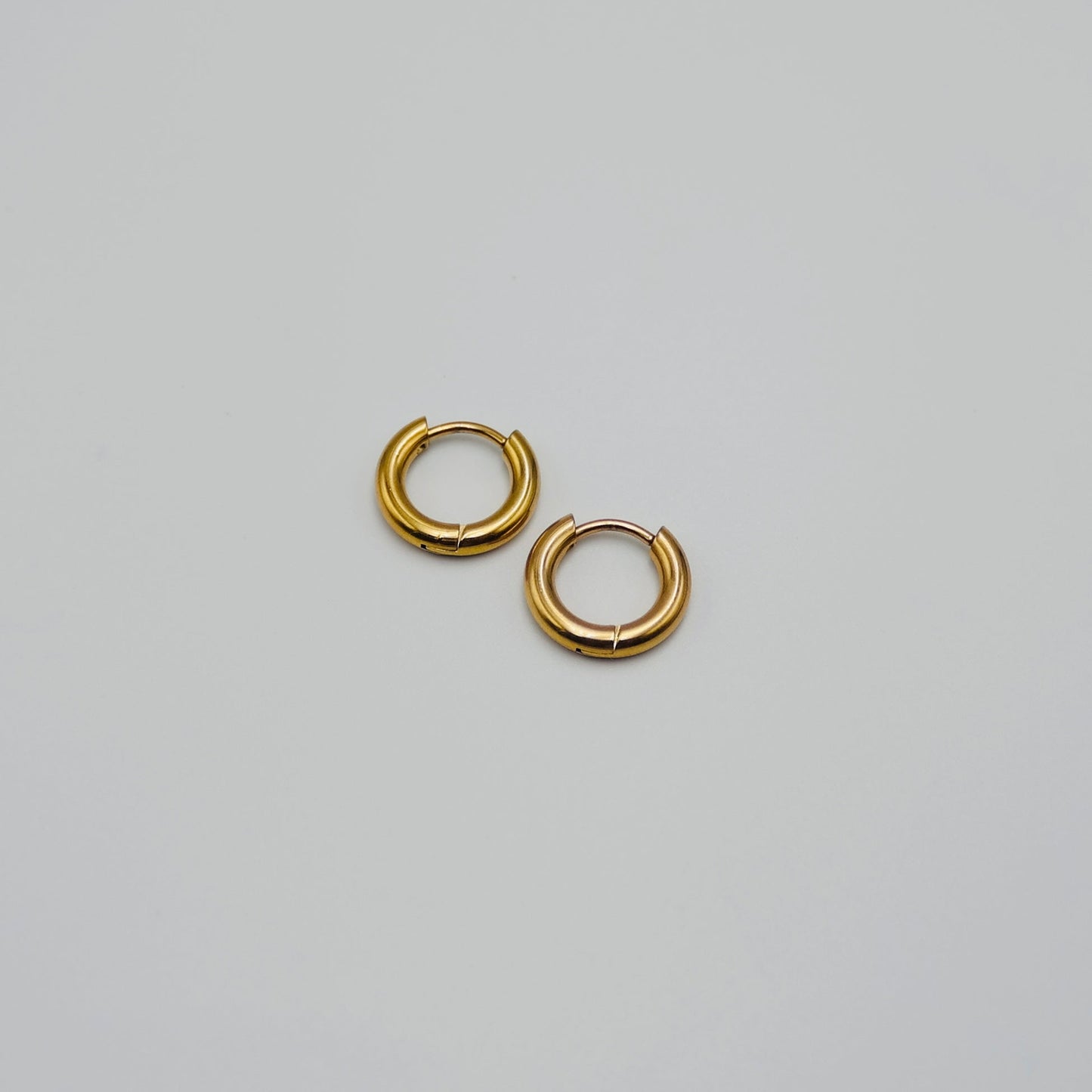 Gold Huggie Hoop earrings that is water resistant and gymproof