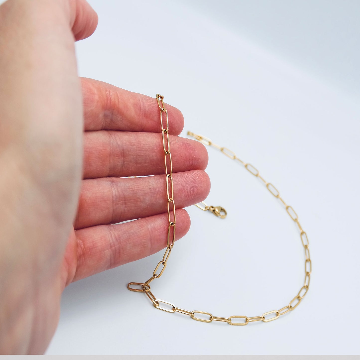 Elegant Paperclip Necklace - Water /Tarnish Resistant 45 cm