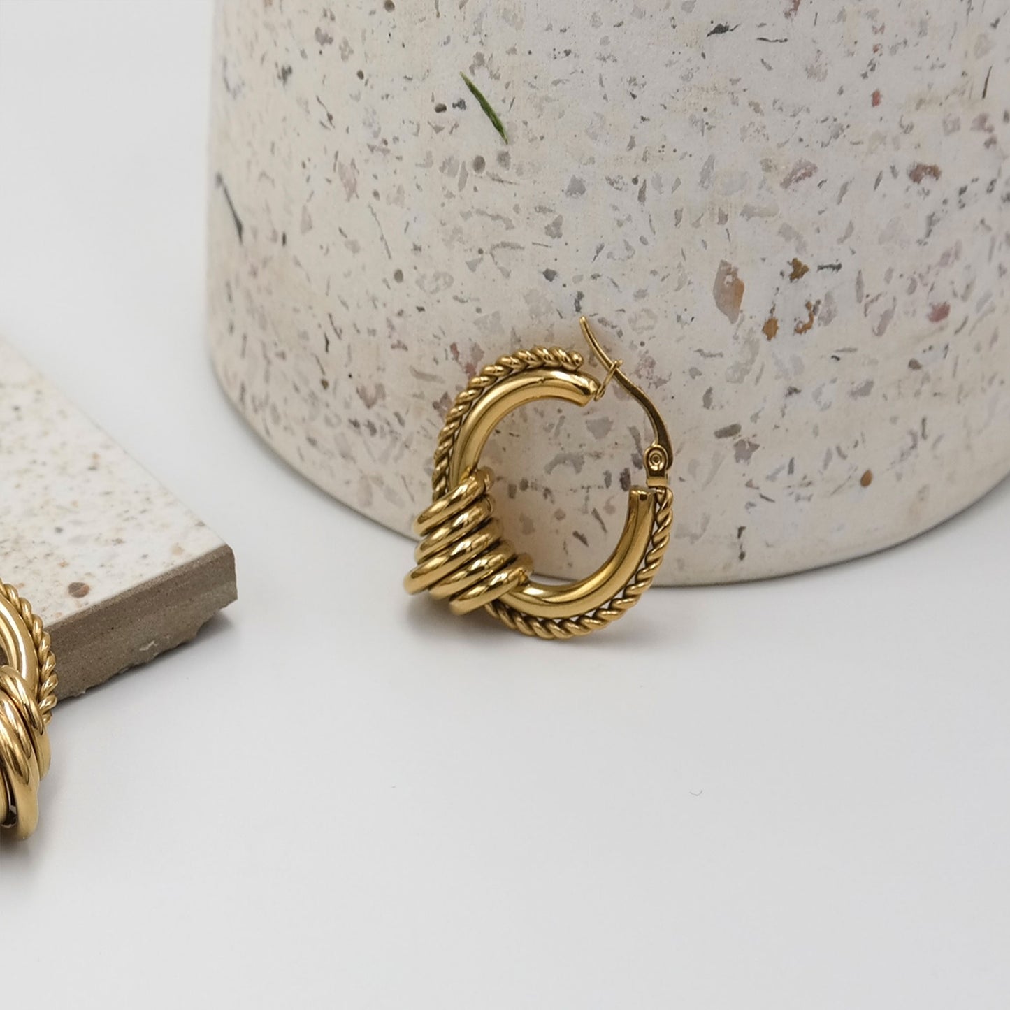 Bora Bora Hoops - Tarnish Free Gold Plated Woven Hoops