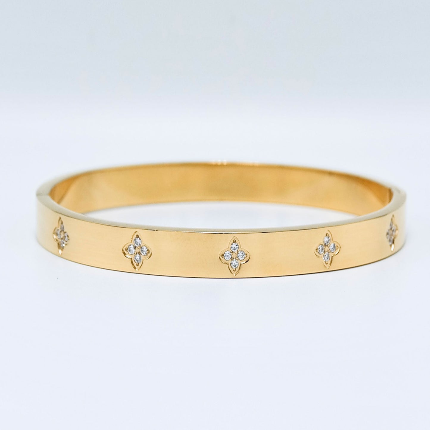 Flower Bangle - Water/Tarnish Resistant