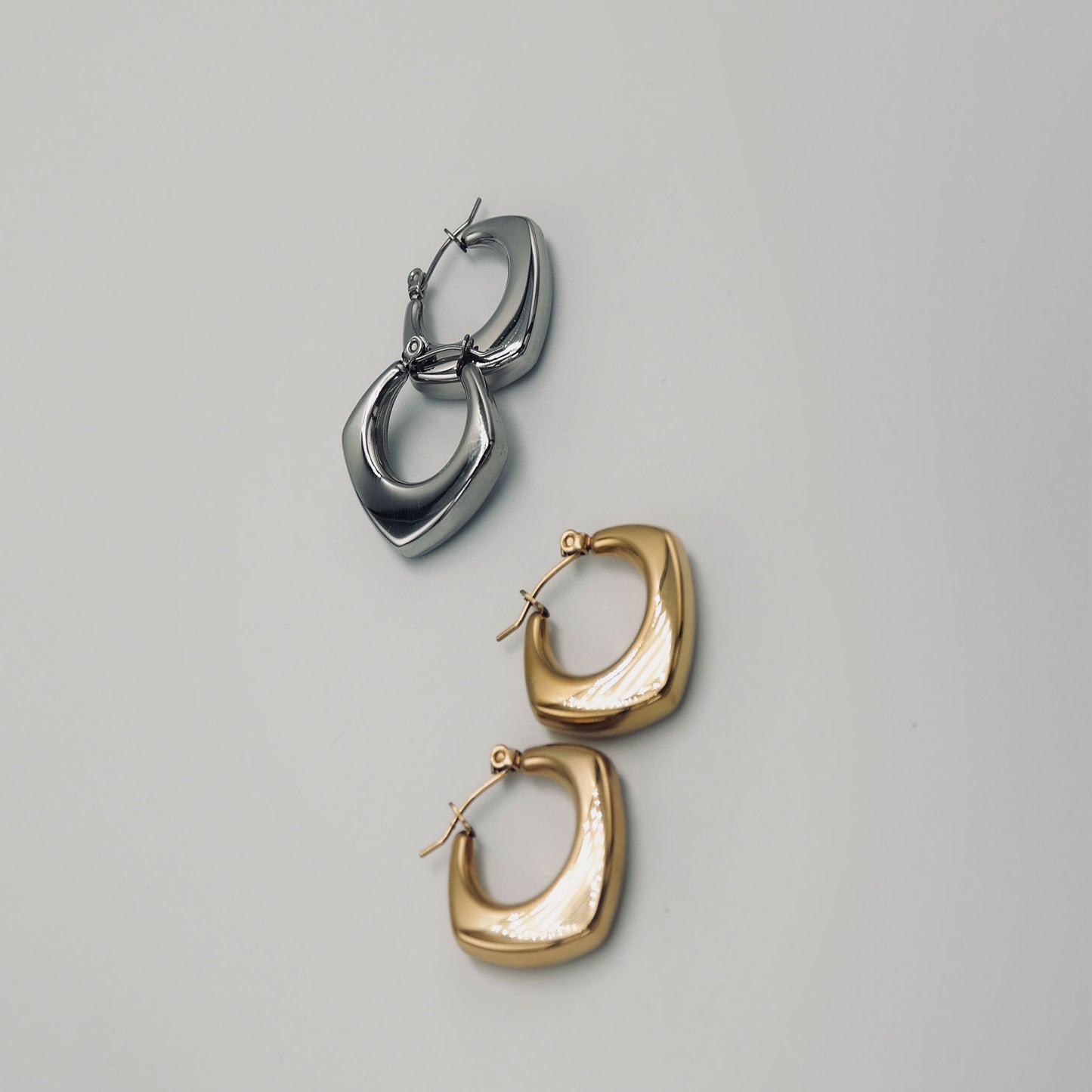 Geometric Hoop - Water/Tarnish Proof Gold