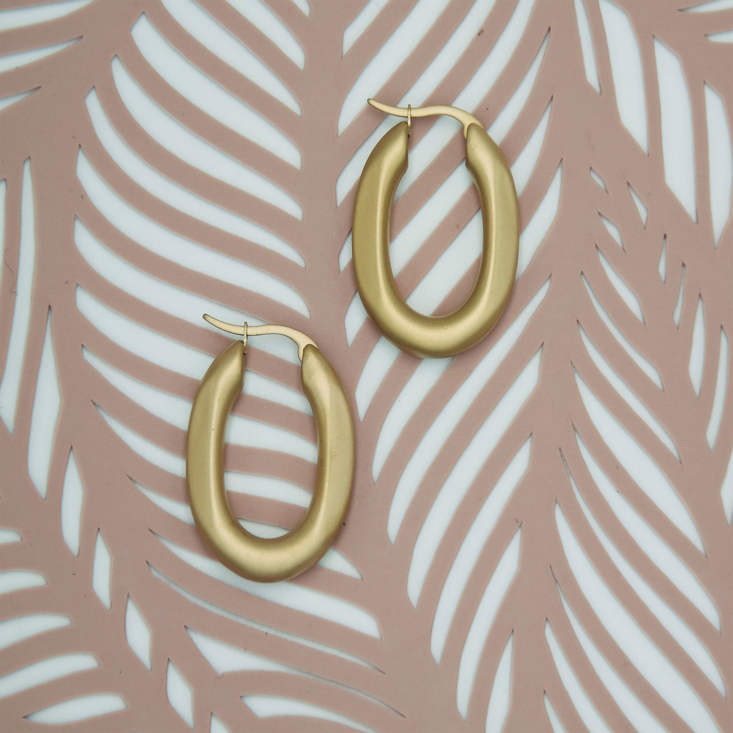 High End Brushed Gold U Shaped Hoop - Waterproof and Tarnish proof